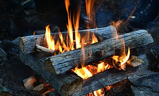 log cabin fire